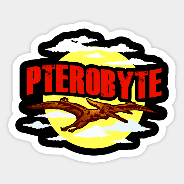 Funny Pterobyte Pterodactyl Dinosaur Flying Dino Sticker by theperfectpresents